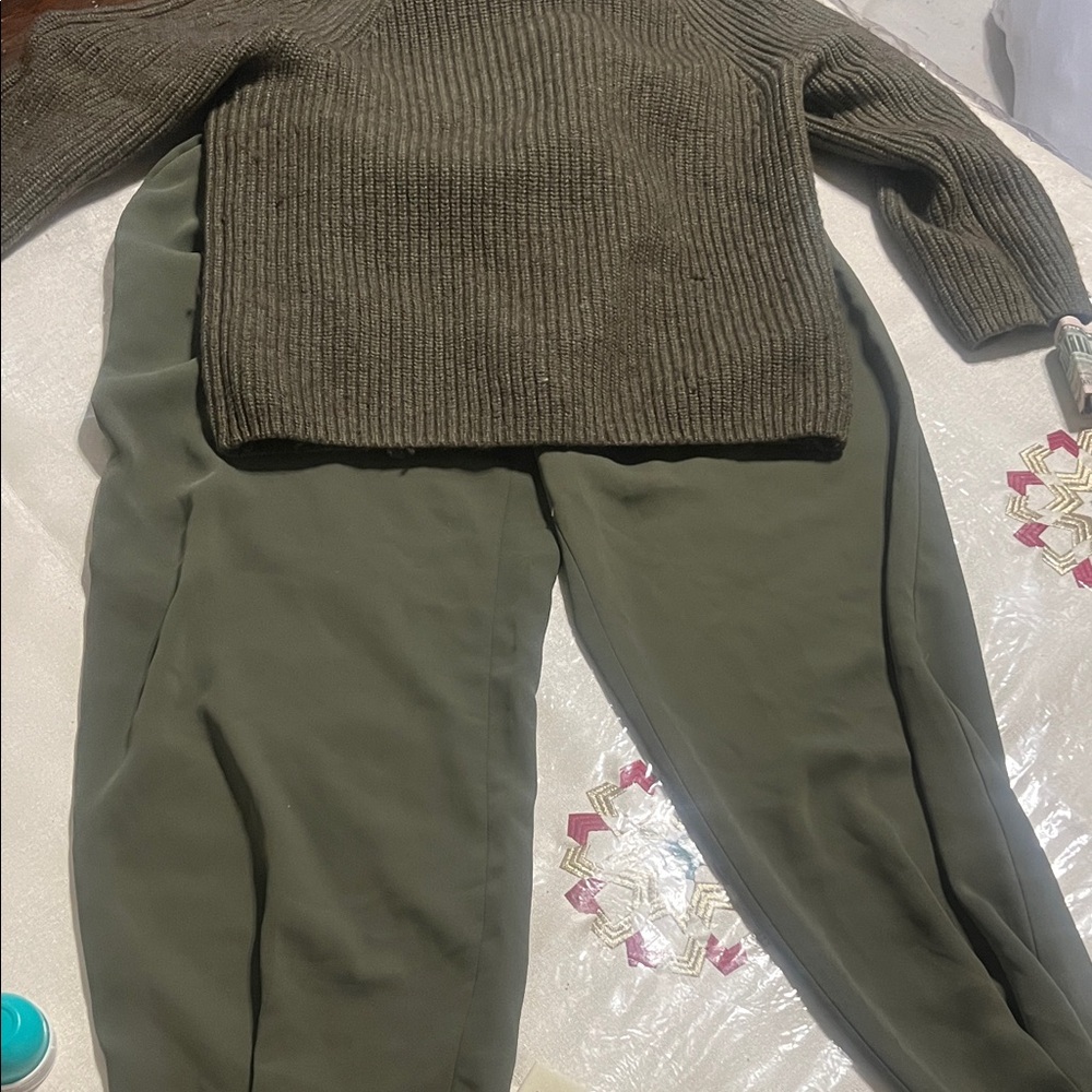 Express Olive Green Pantsuit
